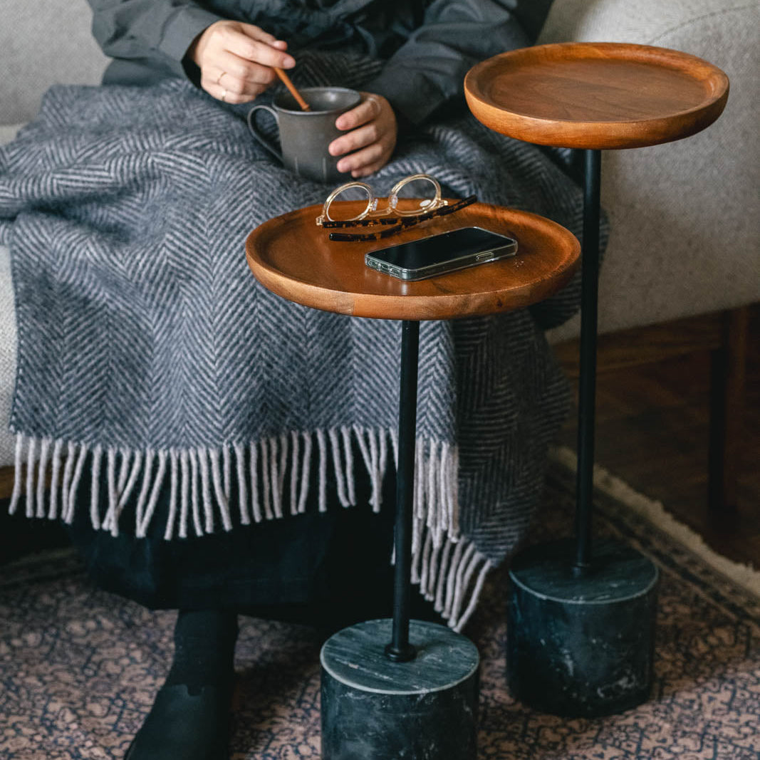 【新品】ANTRY sed/met スラットサイドテーブル Sサイズ sed/met スラット サイドテーブル｜格子デザインとマンゴーウッドの