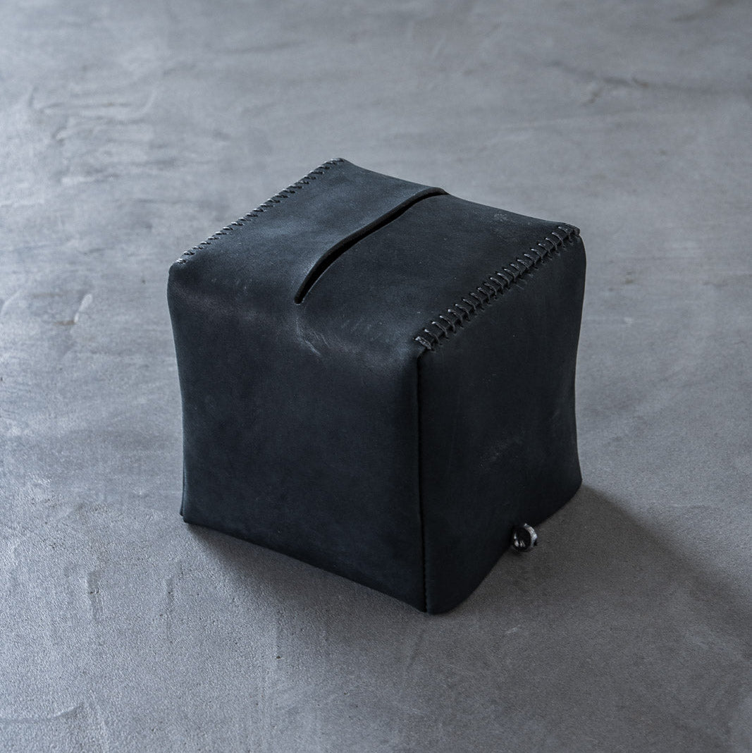 Tissue Box Cube Smoke | レザー ティッシュカバー