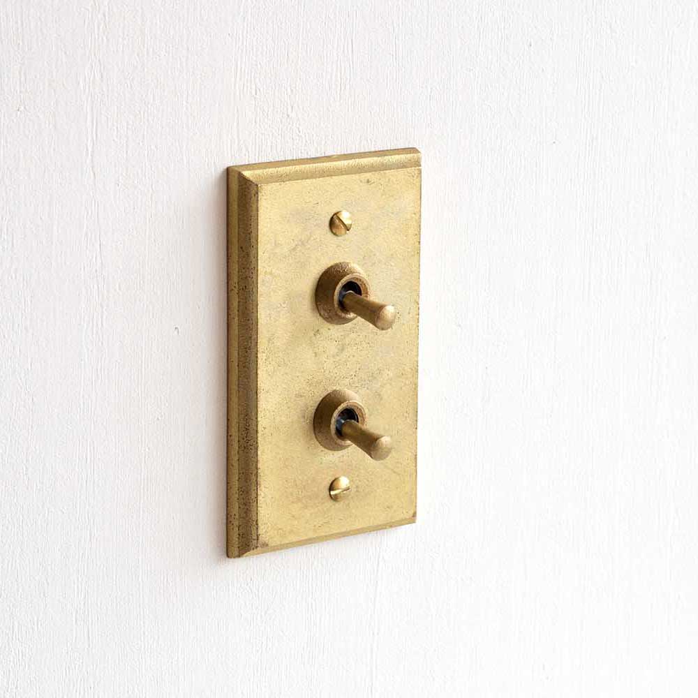 【受注生産】MATUREWARE 真鍮スイッチプレート2口(0712-2)