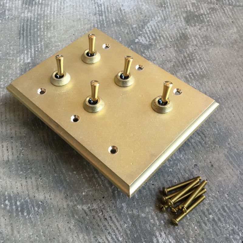 【受注生産】MATUREWARE 真鍮スイッチプレート5口(1612-5)