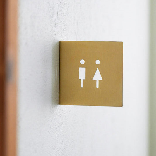 ブラス壁出しサイン Toilet