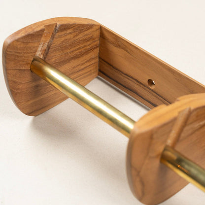 Teak Paper Holder Double