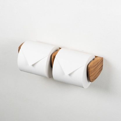 Teak Paper Holder Double