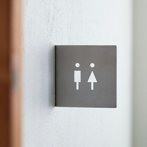 ステンレス壁出しサイン Toilet