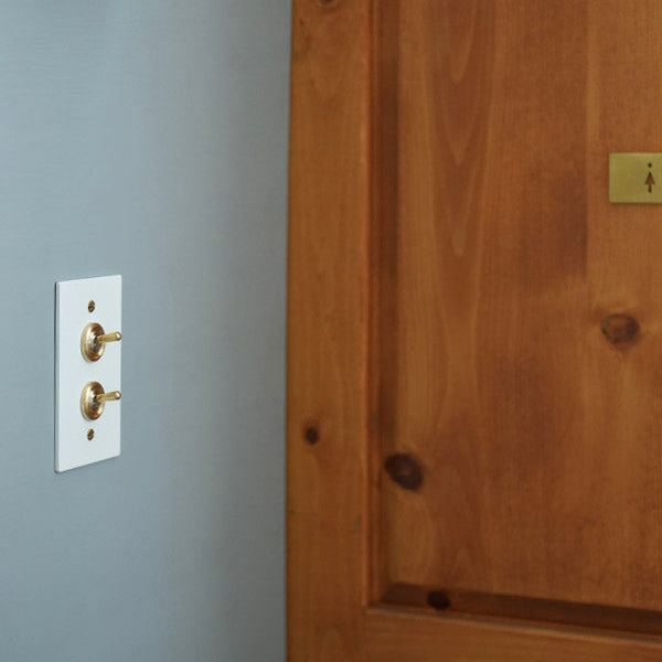 ホワイトスチールプレート ２スイッチ