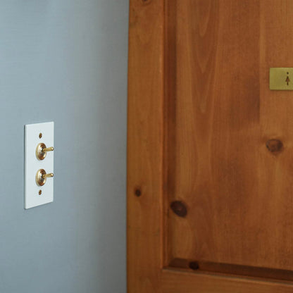 ホワイトスチールプレート ２スイッチ