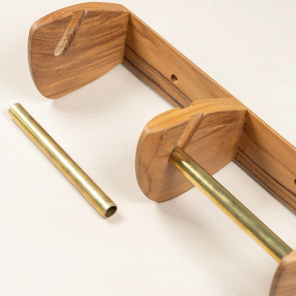 Teak Paper Holder Double