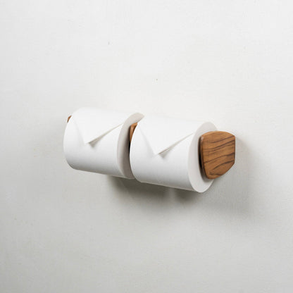 Teak Paper Holder Double