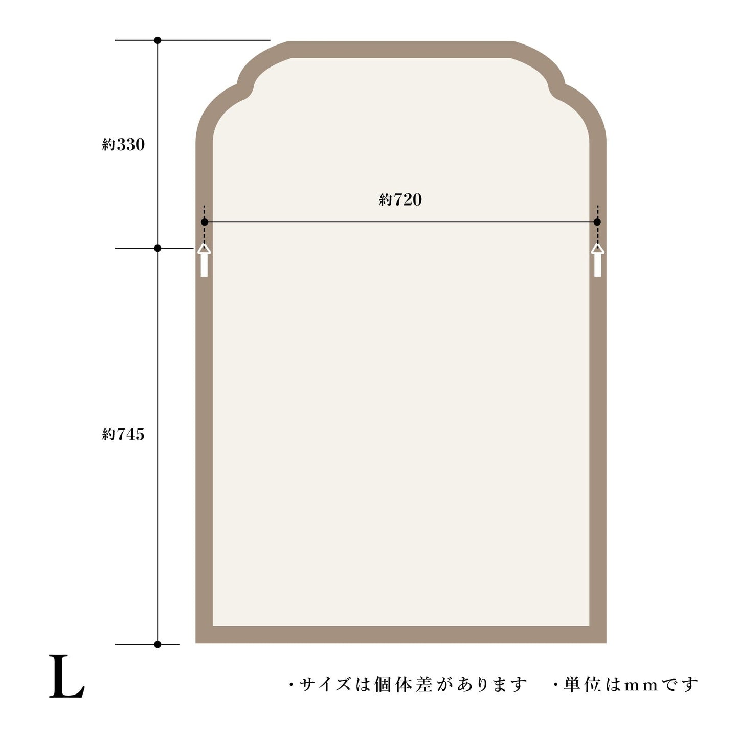 Wood arch ミラー（L）