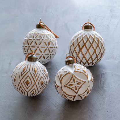 No.25 Arabica gold 8cm | Glass ornaments (4 pieces)