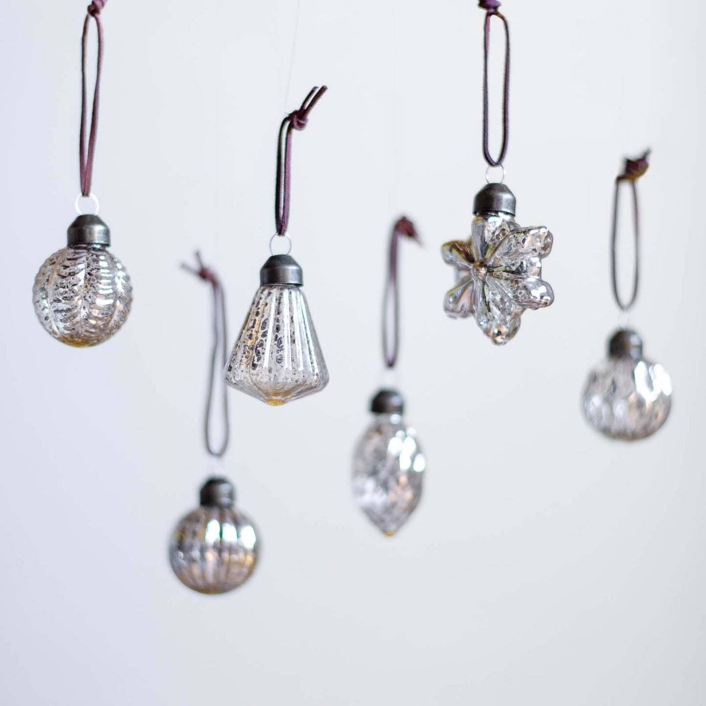 No.39 Mini Assort Silver H4cm | Glass Ornaments 12 pieces