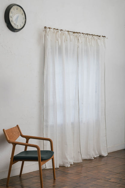 Pico リボンカーテン 140×200 ホワイト