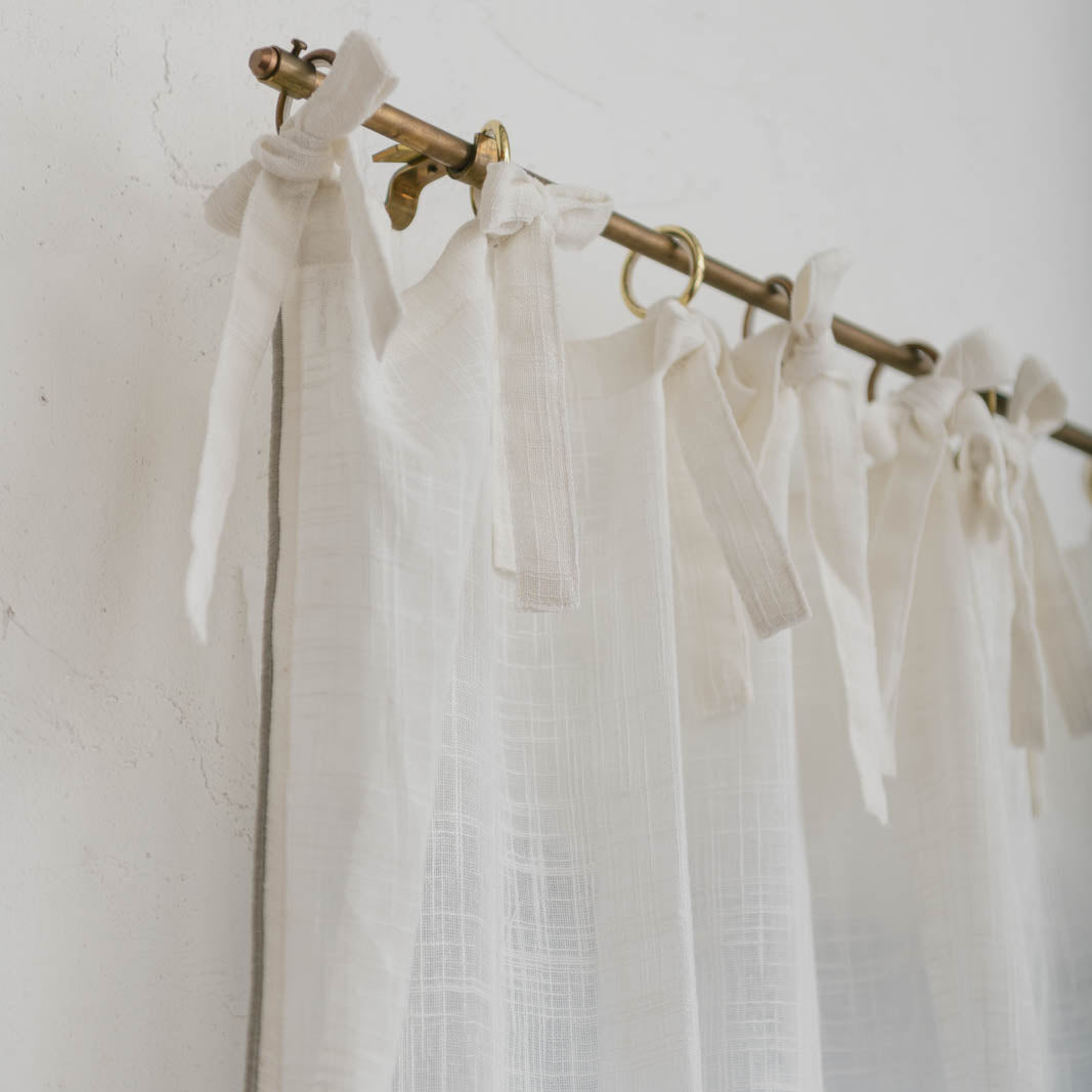 Pico リボンカーテン 140×200 ホワイト