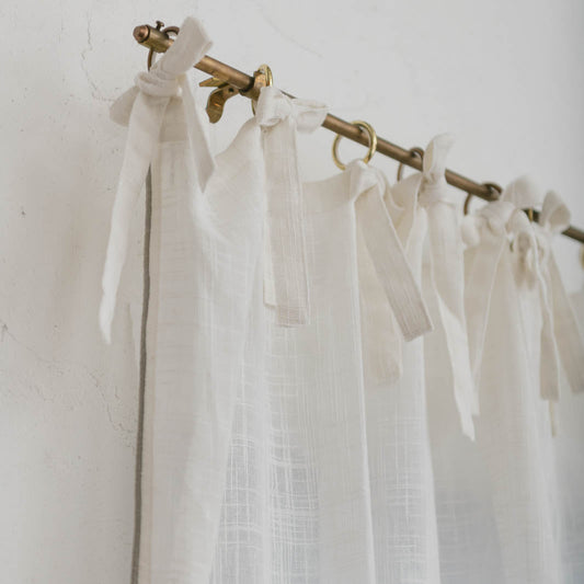 Pico リボンカーテン 140×200 ホワイト