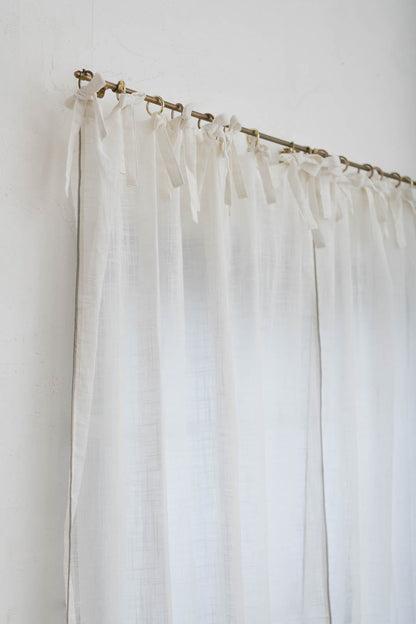 Pico リボンカーテン 140×200 ホワイト