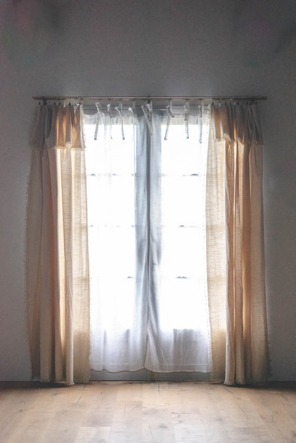 Pico リボンカーテン 140×200 ホワイト