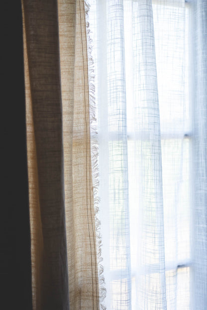 Pico リボンカーテン 140×200 ホワイト