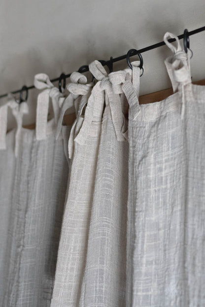 Pico リボンカーテン 140×200 ナチュラル