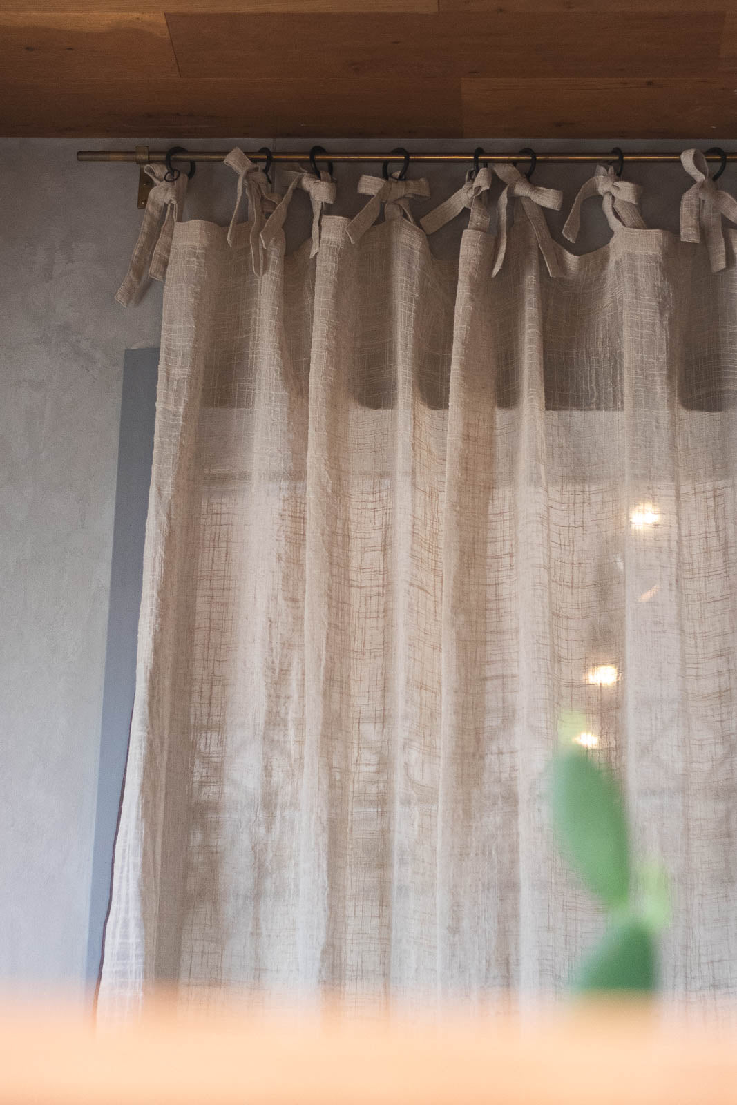 Pico リボンカーテン 140×200 ナチュラル