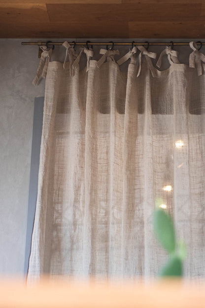 Pico リボンカーテン 140×200 ナチュラル