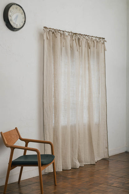 Pico リボンカーテン 140×200 ナチュラル