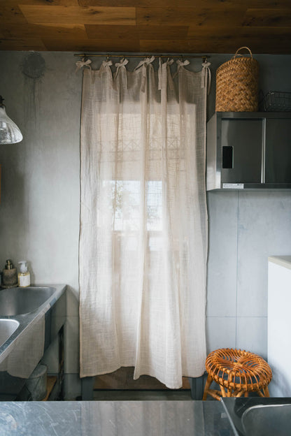 Pico リボンカーテン 140×200 ナチュラル