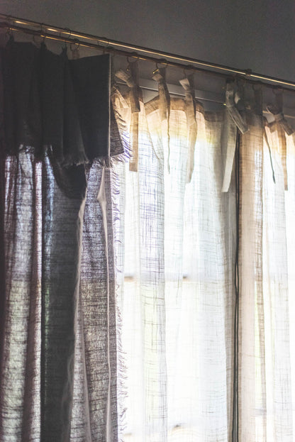 Pico リボンカーテン 140×200 ナチュラル