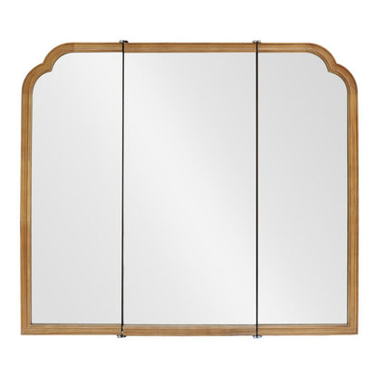 【予約商品：5月末〜6月末頃お届け予定】Wood arch 3ドアキャビネットミラー 850