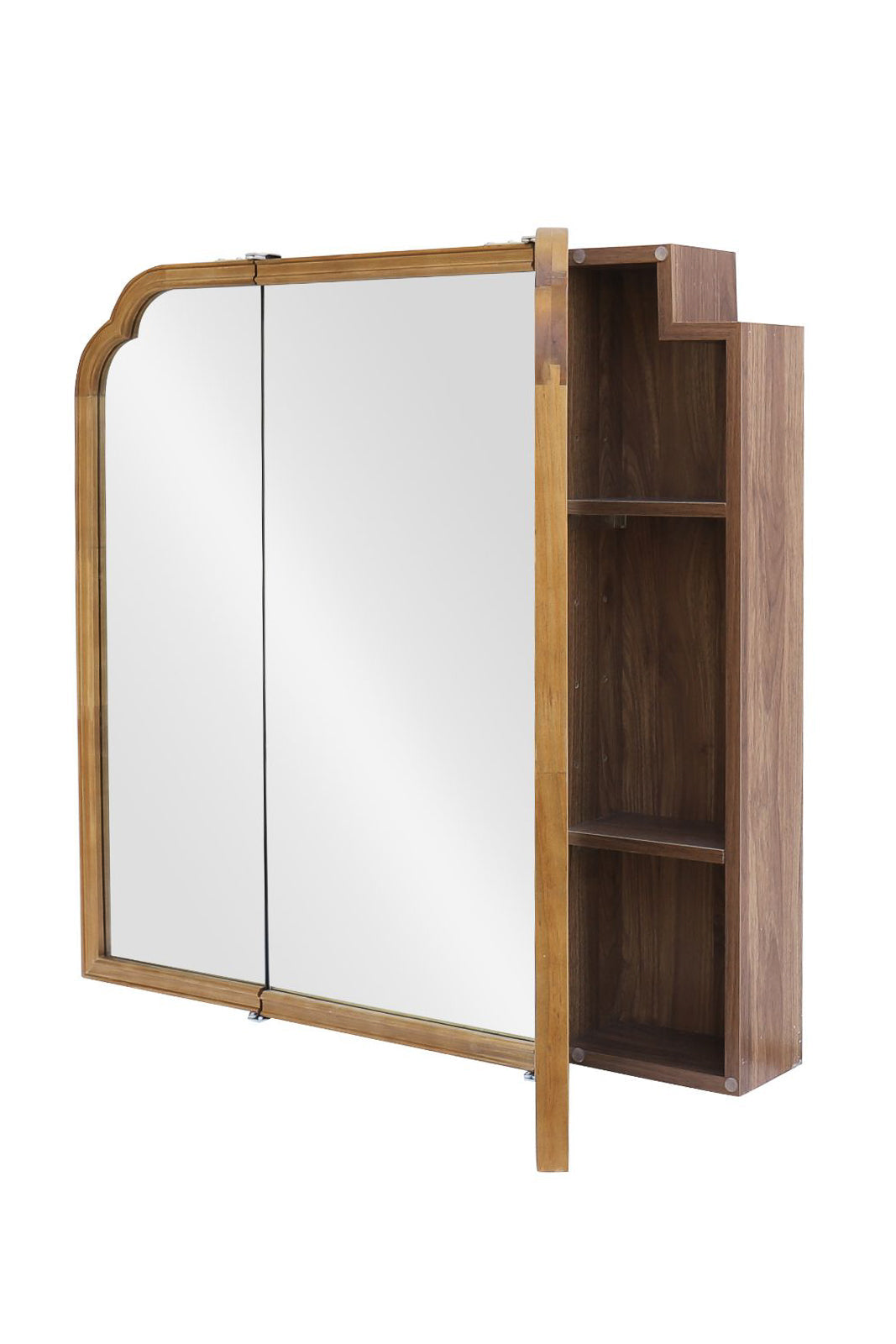 【予約商品：5月末〜6月末頃お届け予定】Wood arch 3ドアキャビネットミラー 850