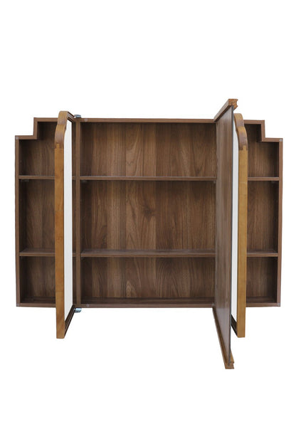 【予約商品：5月末〜6月末頃お届け予定】Wood arch キャビネットミラー 1150