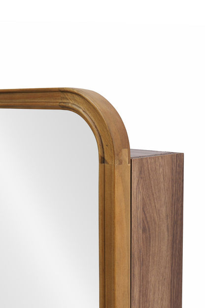 【予約商品：5月末〜6月末頃お届け予定】Wood curve キャビネットミラー