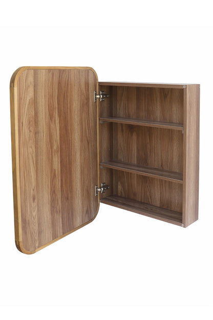 【予約商品：5月末〜6月末頃お届け予定】Wood curve キャビネットミラー