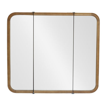 【予約商品：5月末〜6月末頃お届け予定】Wood curve 3ドアキャビネットミラー 850