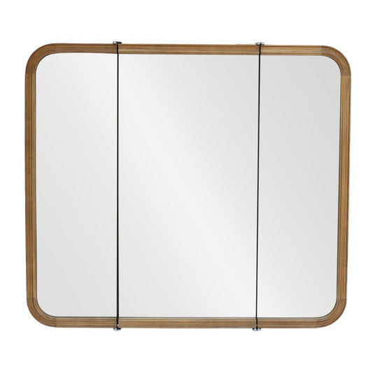 【予約商品：5月末〜6月末頃お届け予定】Wood curve 3ドアキャビネットミラー 850