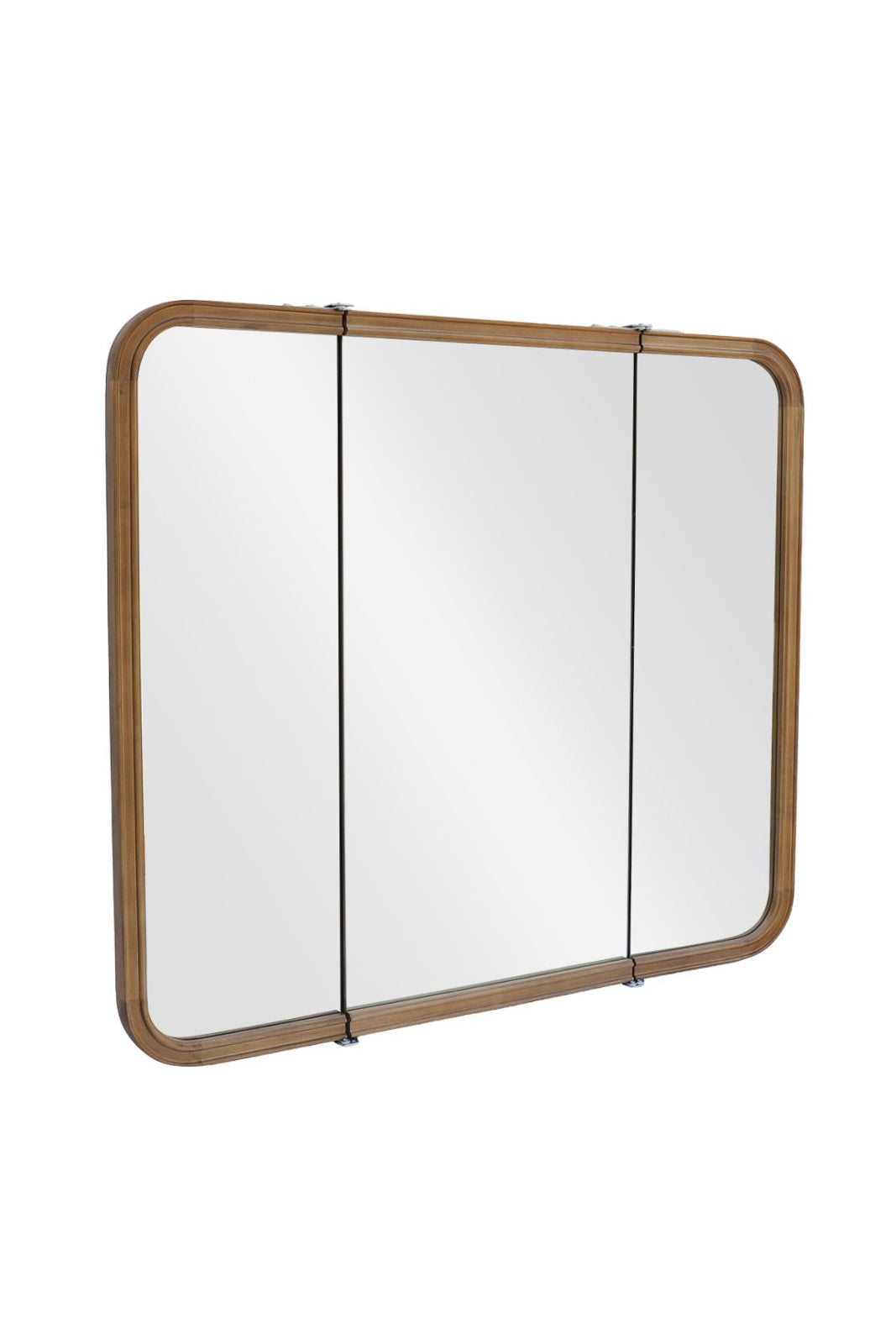 【予約商品：5月末〜6月末頃お届け予定】Wood curve 3ドアキャビネットミラー 850