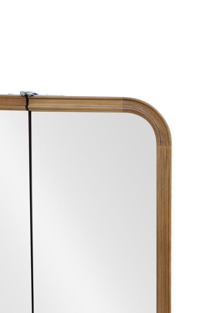 【予約商品：5月末〜6月末頃お届け予定】Wood curve 3ドアキャビネットミラー 850