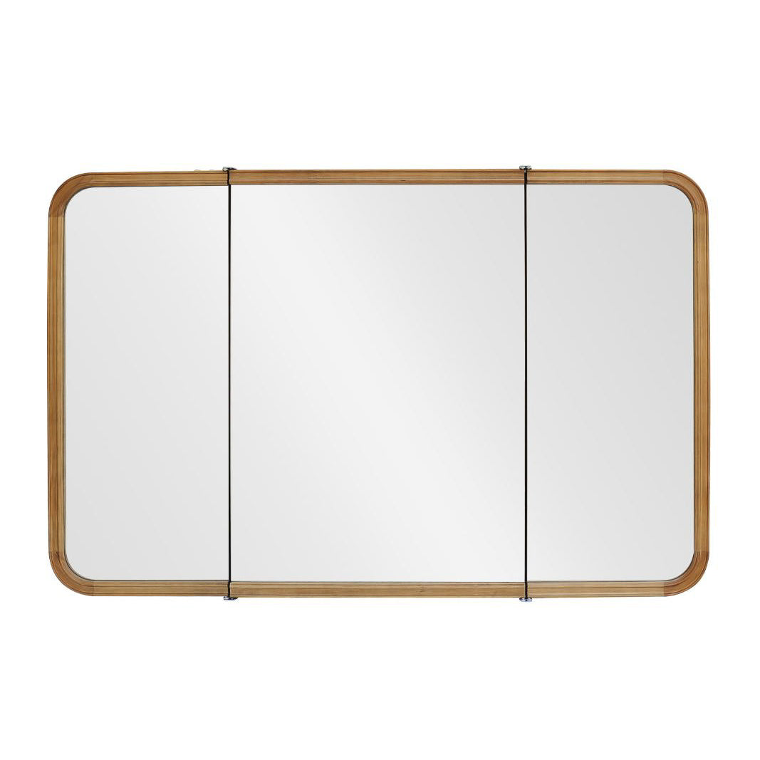 【予約商品：5月末〜6月末頃お届け予定】Wood curve 3ドアキャビネットミラー 1150