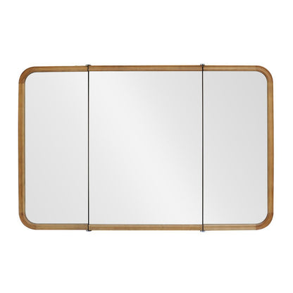 【予約商品：5月末〜6月末頃お届け予定】Wood curve 3ドアキャビネットミラー 1150