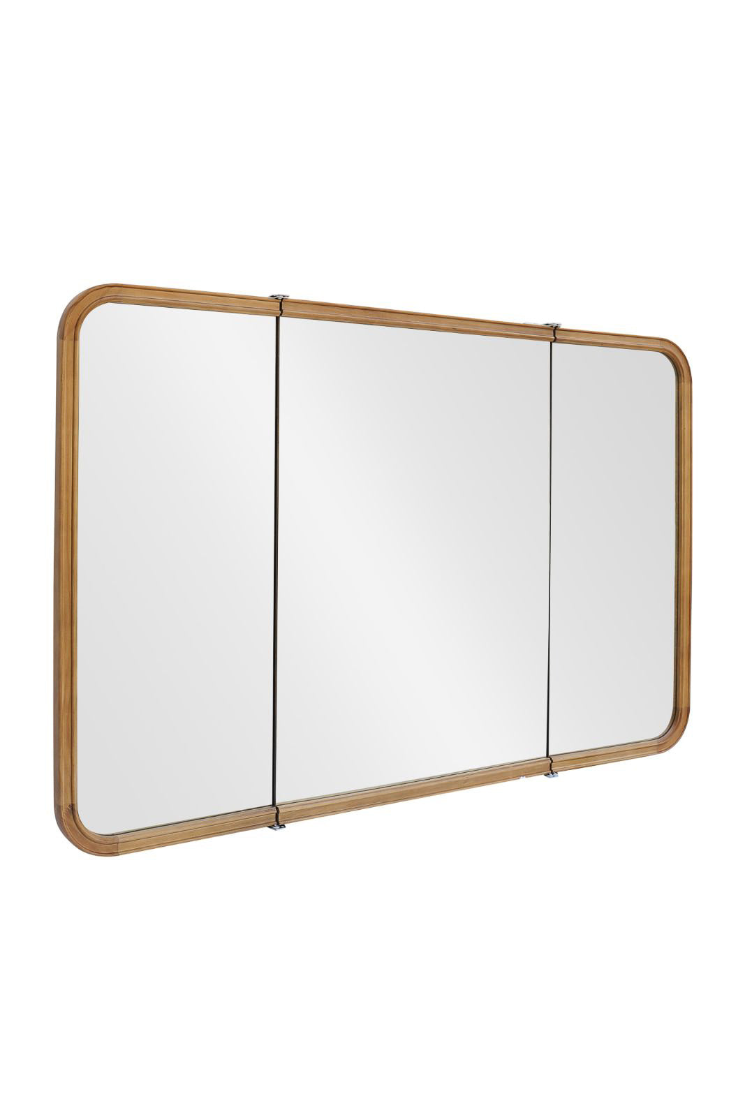 【予約商品：5月末〜6月末頃お届け予定】Wood curve 3ドアキャビネットミラー 1150