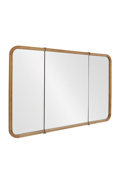 【予約商品：5月末〜6月末頃お届け予定】Wood curve 3ドアキャビネットミラー 1150