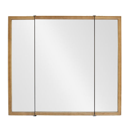 【予約商品：5月末〜6月末頃お届け予定】Wood rect 3ドアキャビネットミラー 850