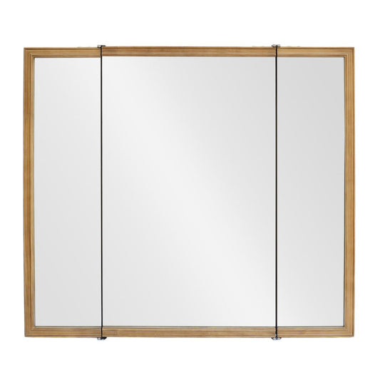 【予約商品：5月末〜6月末頃お届け予定】Wood rect 3ドアキャビネットミラー 850