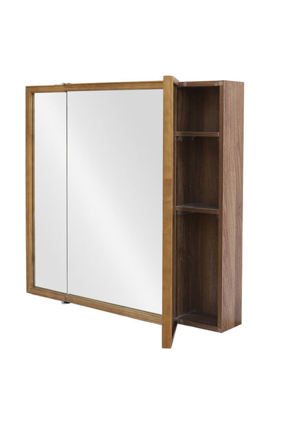 【予約商品：5月末〜6月末頃お届け予定】Wood rect 3ドアキャビネットミラー 850