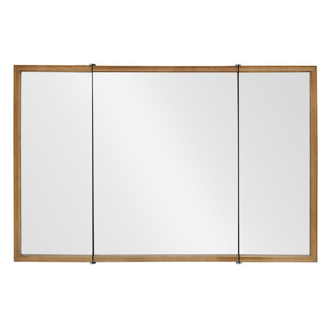 【予約商品：5月末〜6月末頃お届け予定】Wood rect 3ドアキャビネットミラー 1150