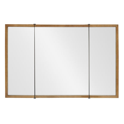 【予約商品：5月末〜6月末頃お届け予定】Wood rect 3ドアキャビネットミラー 1150