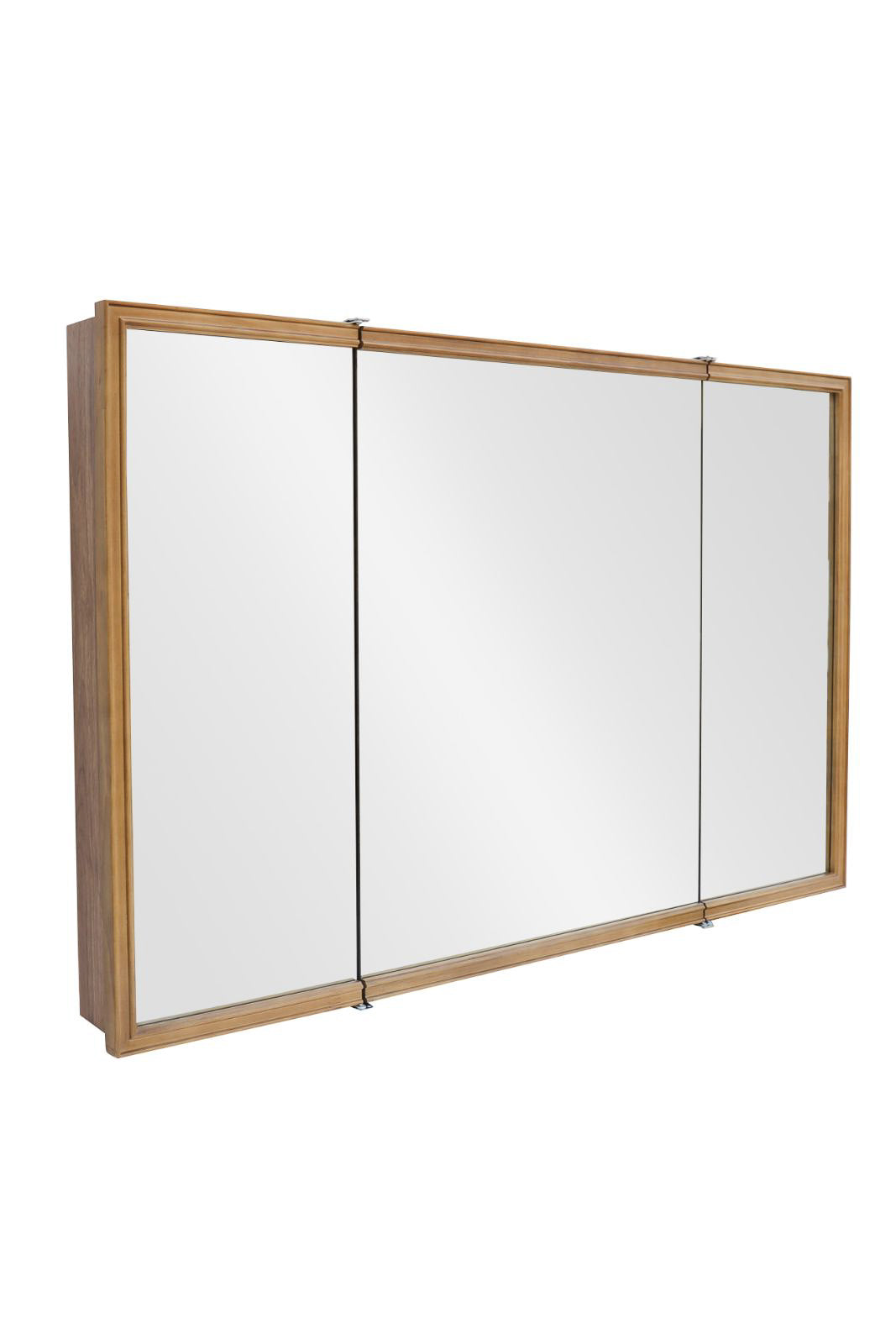 【予約商品：5月末〜6月末頃お届け予定】Wood rect 3ドアキャビネットミラー 1150