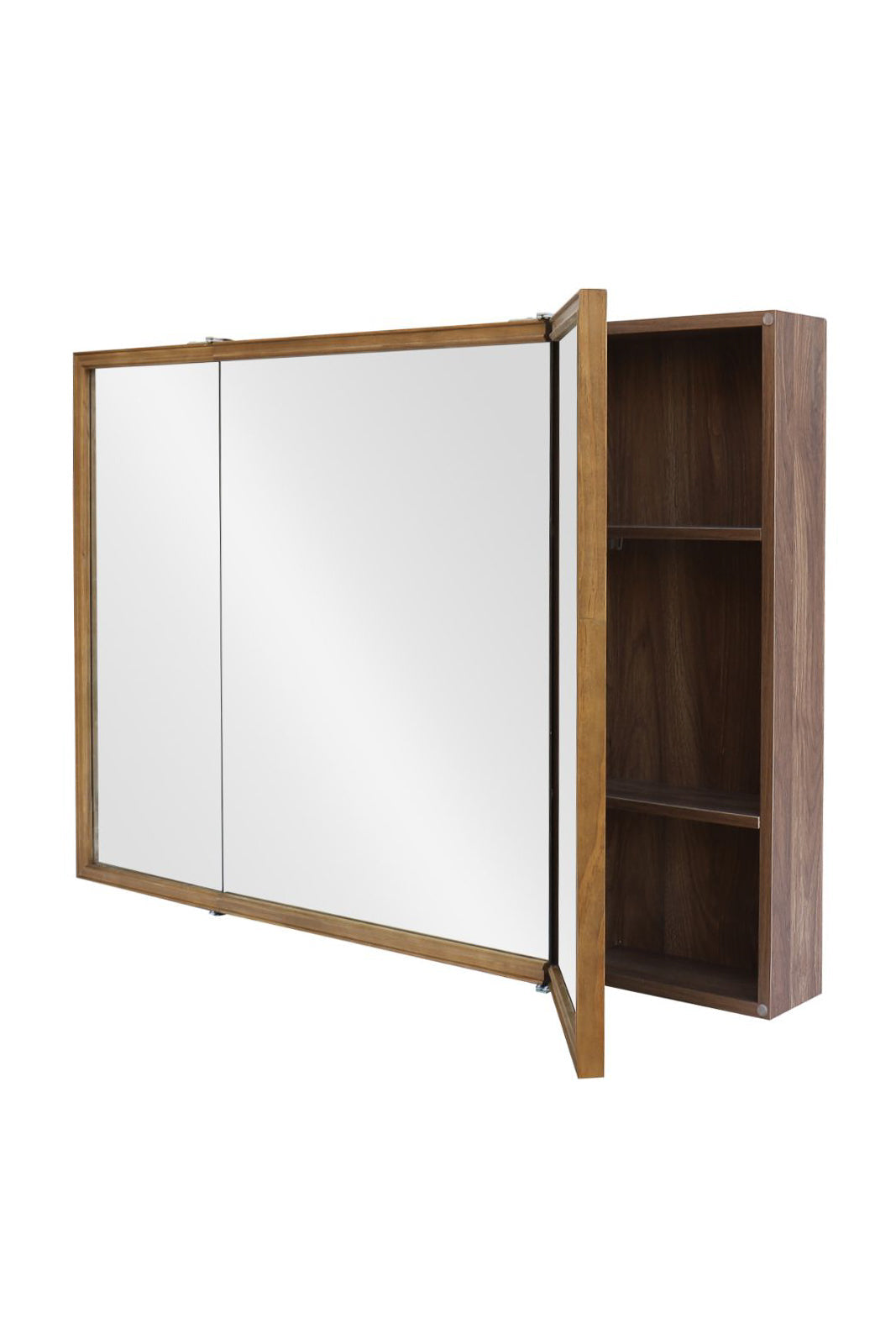 【予約商品：5月末〜6月末頃お届け予定】Wood rect 3ドアキャビネットミラー 1150