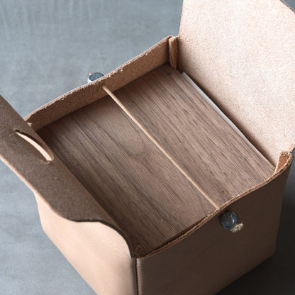 Tissue Box Cube Smoke | レザー ティッシュカバー