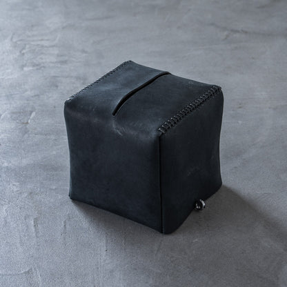 Tissue Box Cube Smoke | レザー ティッシュカバー