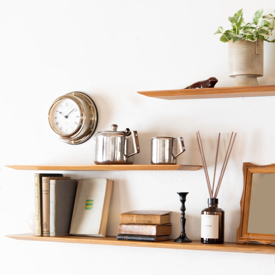 Teak Thin shelf W900 | 棚受け一体型シェルフ ロング